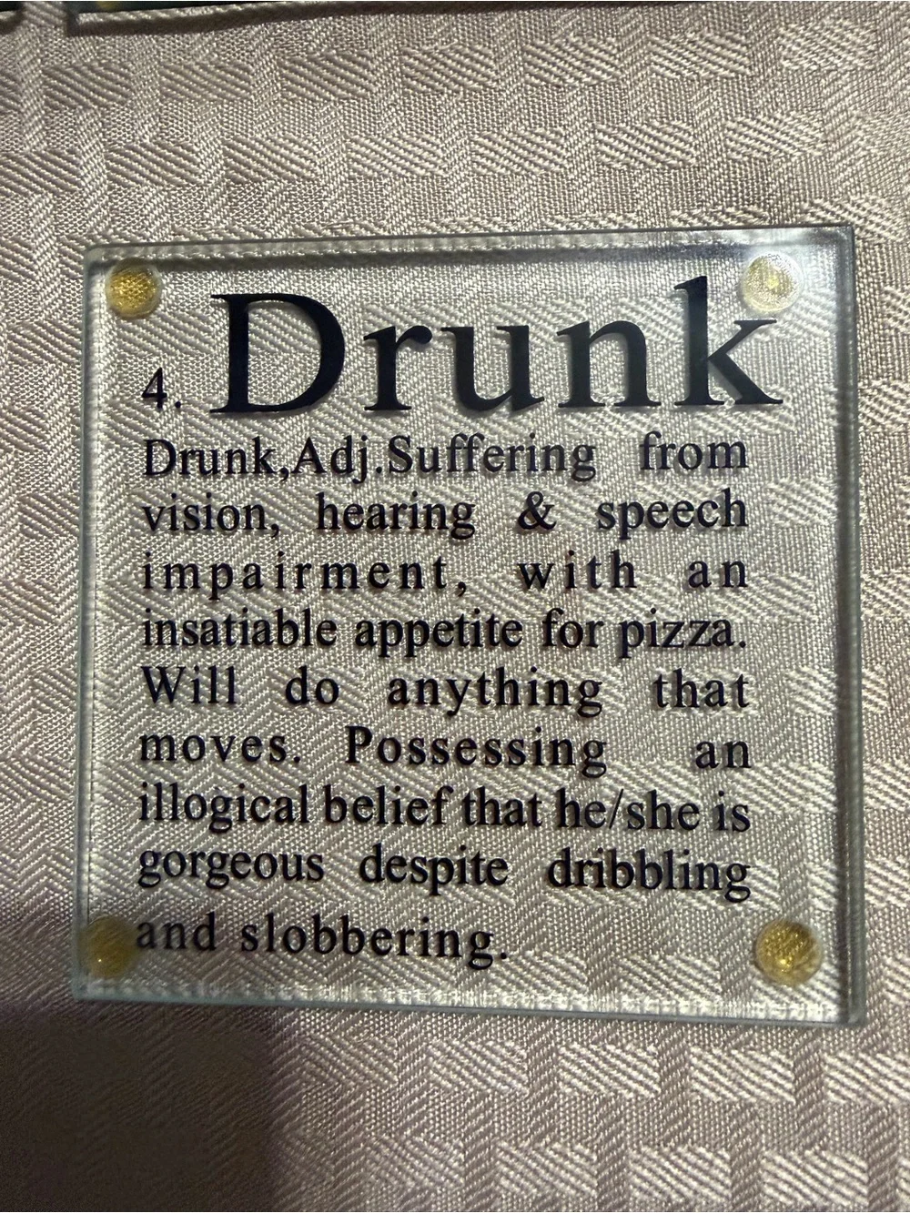 Set of Glass coasters- 'Wasted' & 'Tipsy'